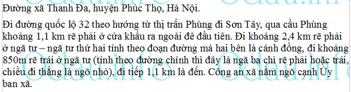 odau.info: Địa chỉ Công an xã Thanh Đa