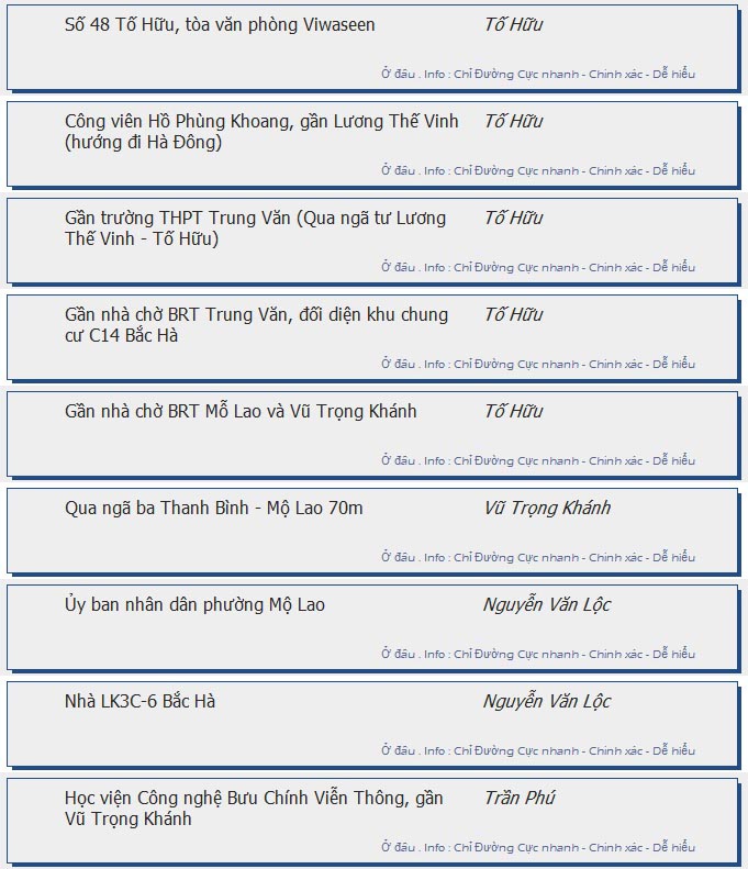 odau.info: lộ trình và tuyến phố đi qua của tuyến bus số 103A ở Hà Nội no02