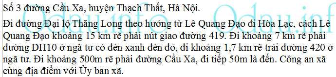 odau.info: Địa chỉ Công an xã Hương Ngải