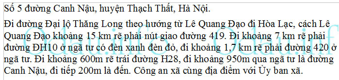 odau.info: Địa chỉ Công an xã Canh Nậu