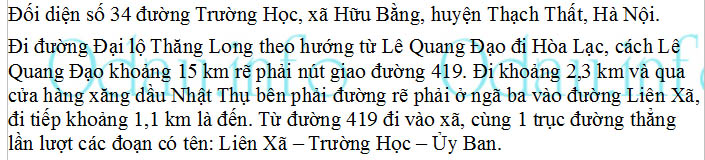 odau.info: Địa chỉ trường cấp 2 Hữu Bằng - xã Hữu Bằng