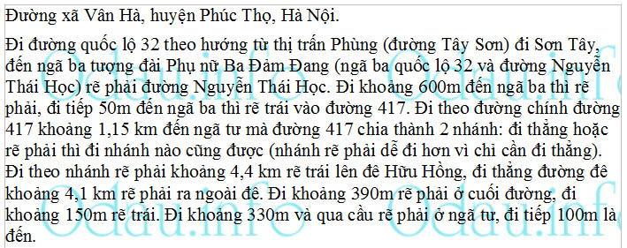 odau.info: Địa chỉ trường cấp 2 Vân Hà - xã Vân Hà