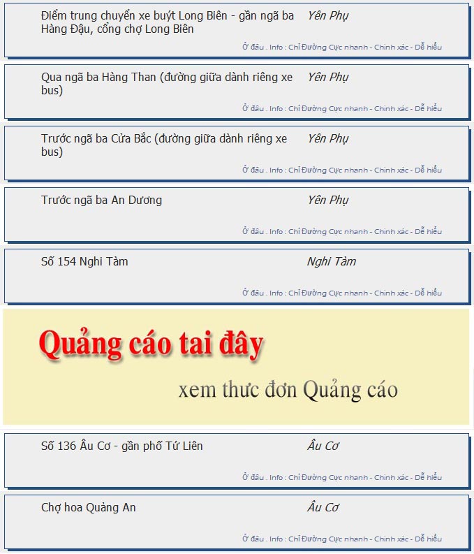 odau.info: lộ trình và tuyến phố đi qua của tuyến bus số 143 ở Hà Nội no02