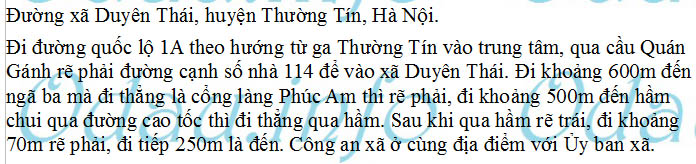 odau.info: Địa chỉ Công an xã Duyên Thái