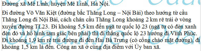 odau.info: Địa chỉ Công an xã Mê Linh