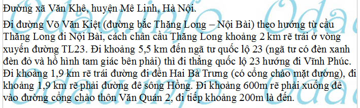 odau.info: Địa chỉ Trường mẫu giáo Văn Khê B – điểm trường Văn Quán 2 (cơ sở 1) - xã Văn Khê