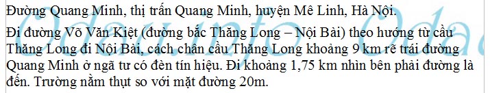 odau.info: Trường trung cấp nghề kỹ thuật và dịch vụ du lịch Quang Minh - thị trấn Quang Minh