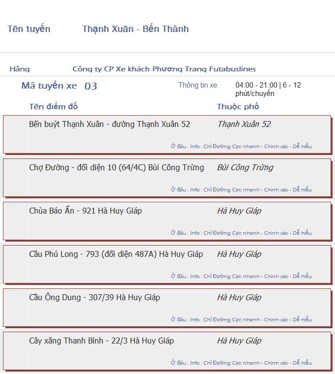 odau.info: lộ trình và tuyến phố đi qua của tuyến bus số 03 ở tp. Hồ Chí Minh no08