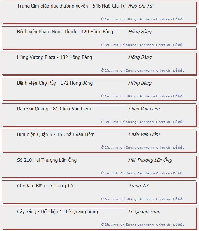 odau.info: lộ trình và tuyến phố đi qua của tuyến bus số 10 ở tp. Hồ Chí Minh no07