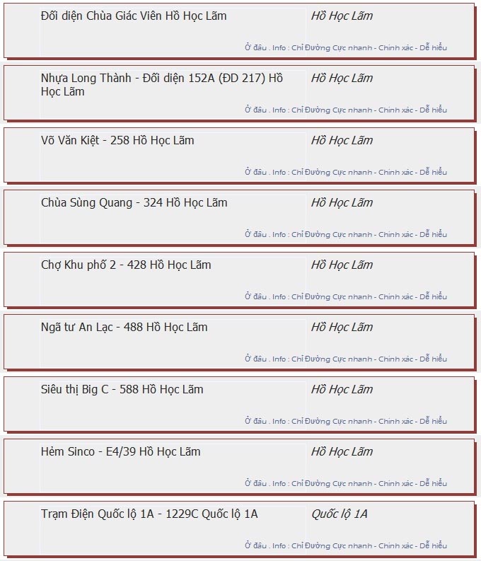 odau.info: lộ trình và tuyến phố đi qua của tuyến bus số 15 ở tp. Hồ Chí Minh no02