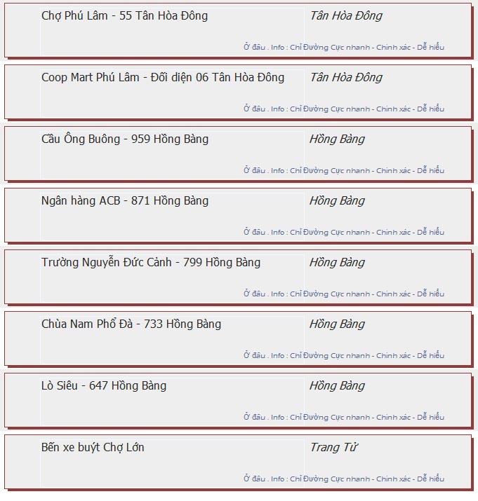 odau.info: lộ trình và tuyến phố đi qua của tuyến bus số 16 ở tp. Hồ Chí Minh no10