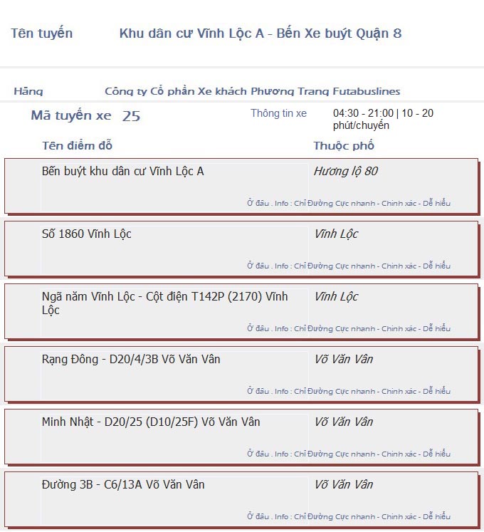 odau.info: lộ trình và tuyến phố đi qua của tuyến bus số 25 ở tp. Hồ Chí Minh no07