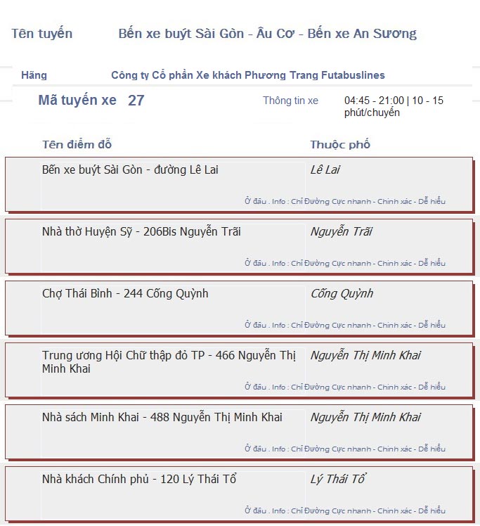 odau.info: lộ trình và tuyến phố đi qua của tuyến bus số 27 ở tp. Hồ Chí Minh no01