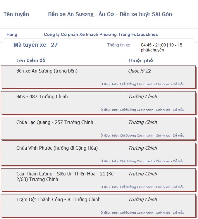 odau.info: lộ trình và tuyến phố đi qua của tuyến bus số 27 ở tp. Hồ Chí Minh no06