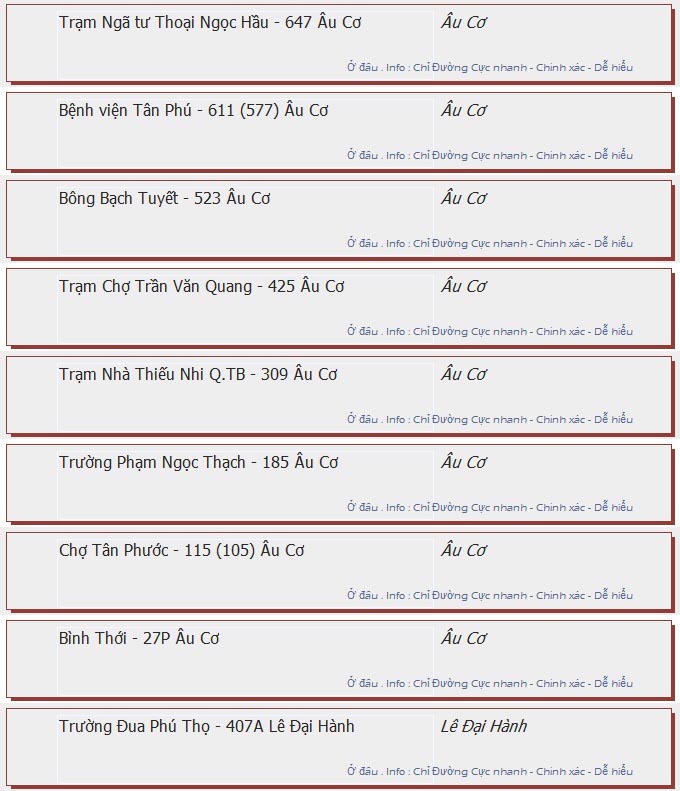 odau.info: lộ trình và tuyến phố đi qua của tuyến bus số 27 ở tp. Hồ Chí Minh no08