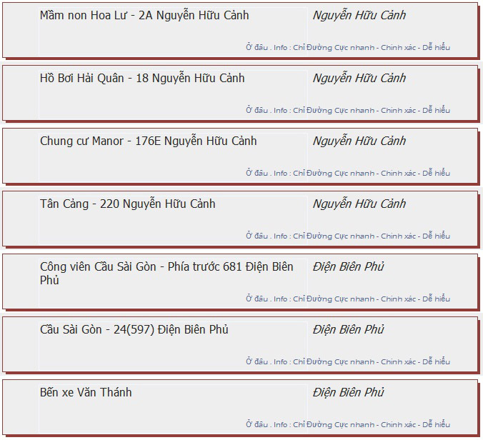 odau.info: lộ trình và tuyến phố đi qua của tuyến bus số 30 ở tp. Hồ Chí Minh no06