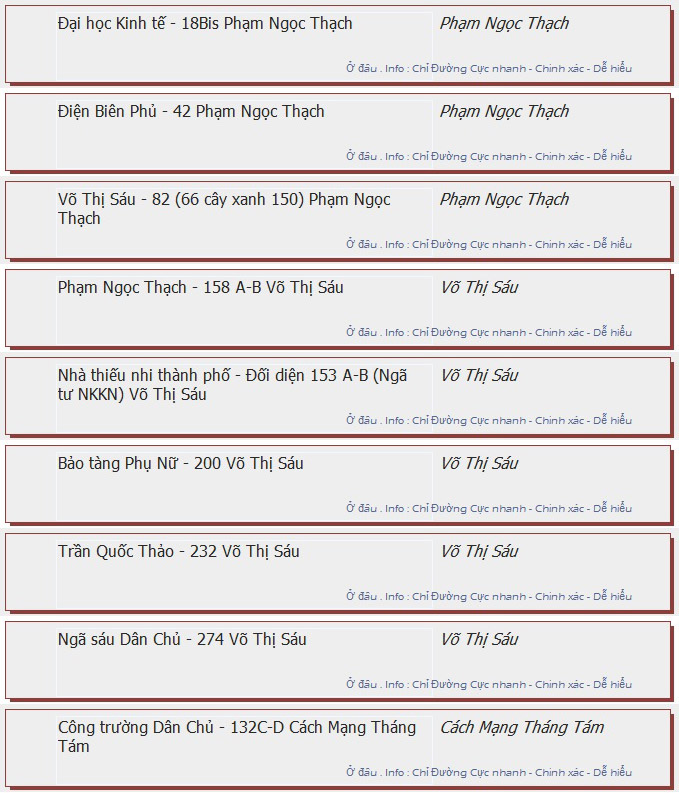 odau.info: lộ trình và tuyến phố đi qua của tuyến bus số 30 ở tp. Hồ Chí Minh no09