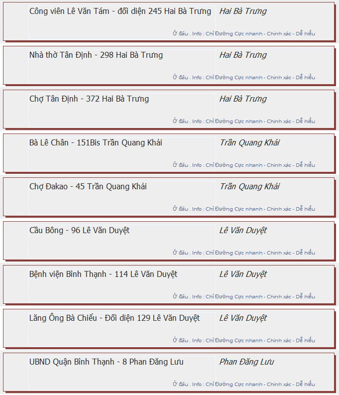 odau.info: lộ trình và tuyến phố đi qua của tuyến bus số 31 ở tp. Hồ Chí Minh no05