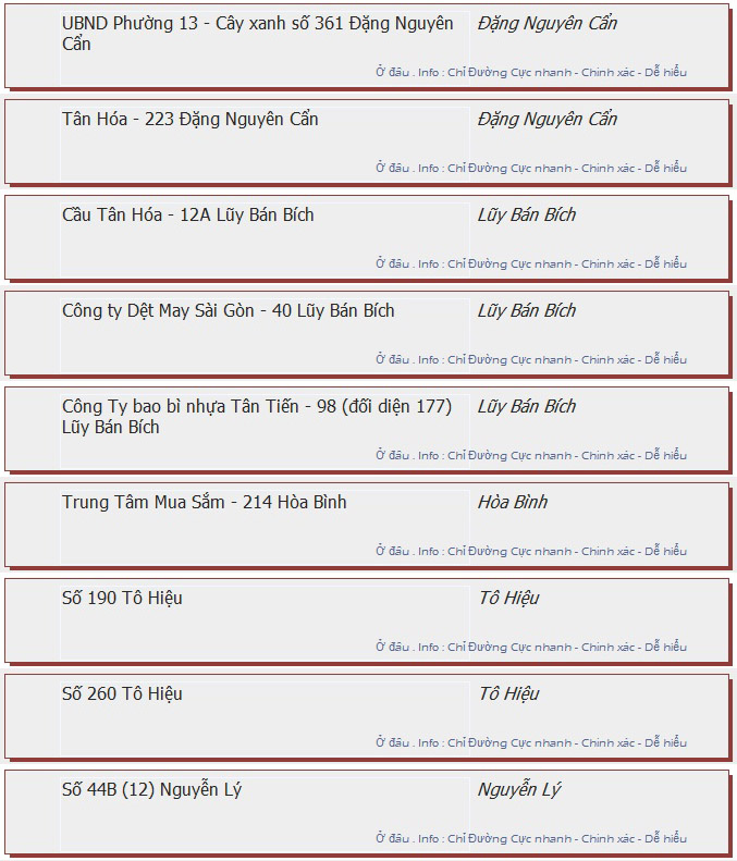 odau.info: lộ trình và tuyến phố đi qua của tuyến bus số 32 ở tp. Hồ Chí Minh no02