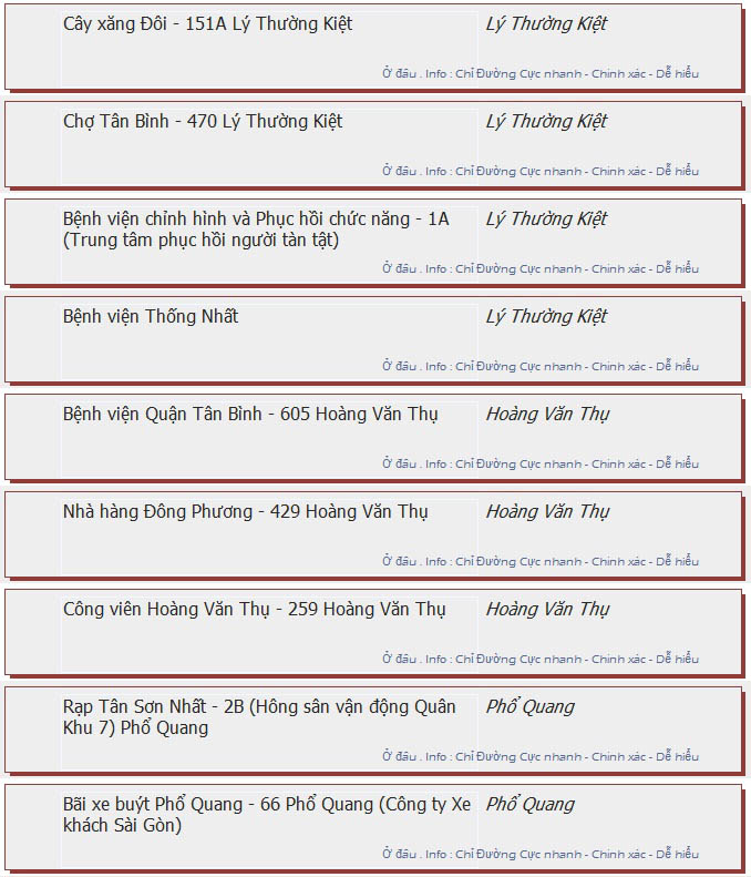 odau.info: lộ trình và tuyến phố đi qua của tuyến bus số 50 ở tp. Hồ Chí Minh no02