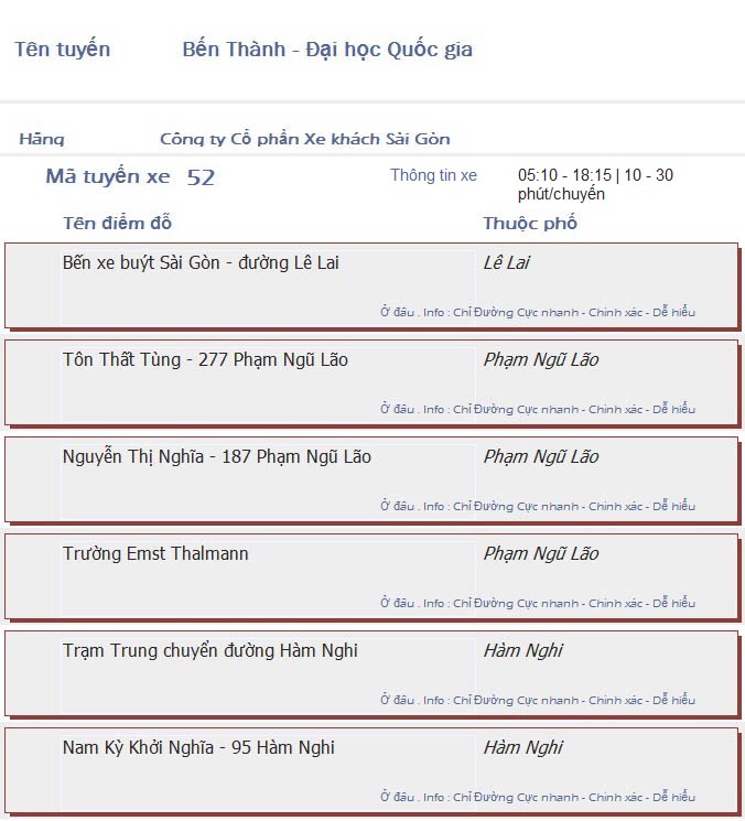 odau.info: lộ trình và tuyến phố đi qua của tuyến bus số 52 ở tp. Hồ Chí Minh no01
