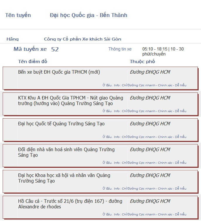 odau.info: lộ trình và tuyến phố đi qua của tuyến bus số 52 ở tp. Hồ Chí Minh no07