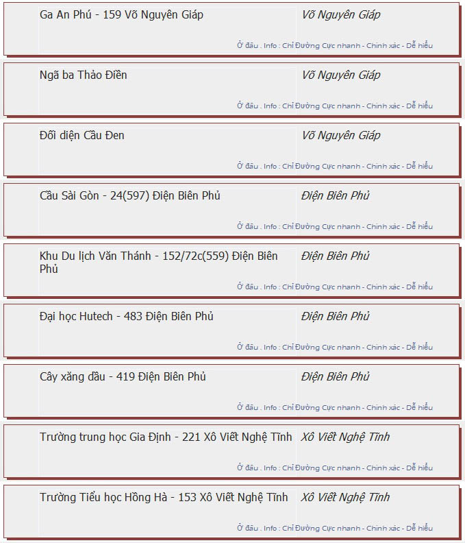 odau.info: lộ trình và tuyến phố đi qua của tuyến bus số 52 ở tp. Hồ Chí Minh no10