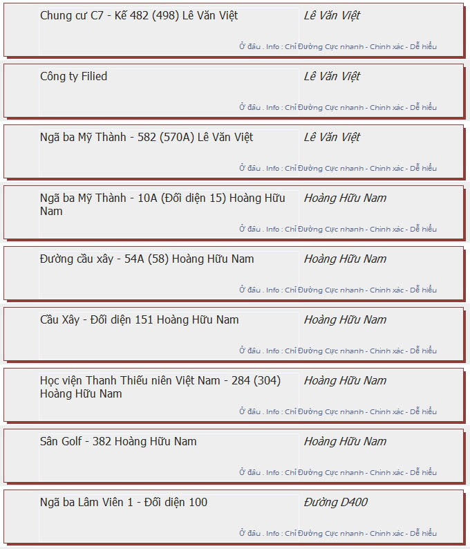 odau.info: lộ trình và tuyến phố đi qua của tuyến bus số 56 ở tp. Hồ Chí Minh no08