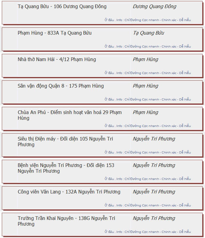 odau.info: lộ trình và tuyến phố đi qua của tuyến bus số 59 ở tp. Hồ Chí Minh no02