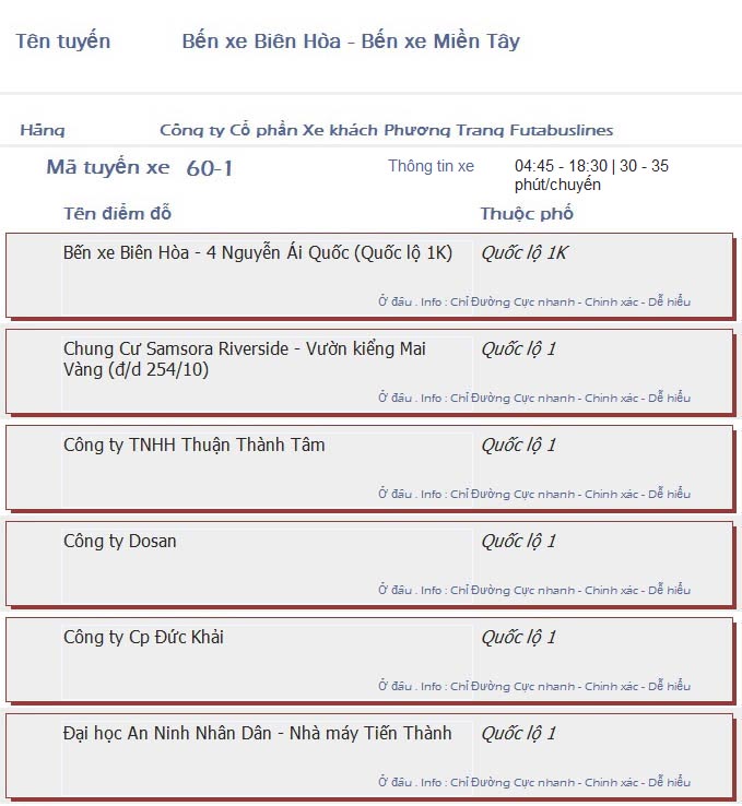 odau.info: lộ trình và tuyến phố đi qua của tuyến bus số 60-1 ở tp. Hồ Chí Minh no10