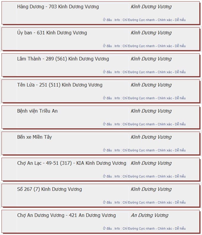 odau.info: lộ trình và tuyến phố đi qua của tuyến bus số 61 ở tp. Hồ Chí Minh no10
