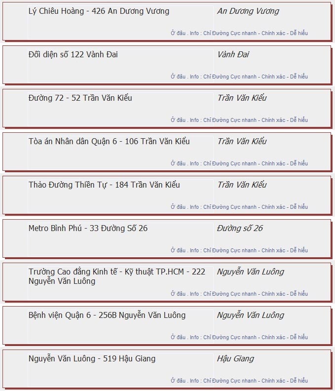 odau.info: lộ trình và tuyến phố đi qua của tuyến bus số 61 ở tp. Hồ Chí Minh no11