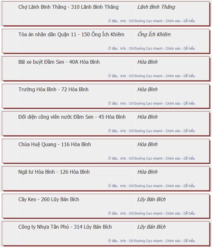 odau.info: lộ trình và tuyến phố đi qua của tuyến bus số 62 ở tp. Hồ Chí Minh no03