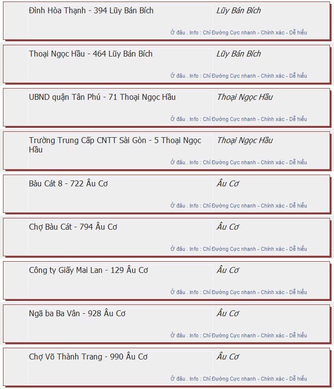 odau.info: lộ trình và tuyến phố đi qua của tuyến bus số 62 ở tp. Hồ Chí Minh no04