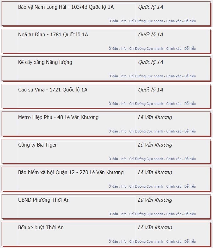 odau.info: lộ trình và tuyến phố đi qua của tuyến bus số 62 ở tp. Hồ Chí Minh no07
