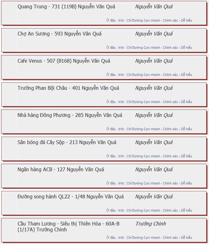 odau.info: lộ trình và tuyến phố đi qua của tuyến bus số 62 ở tp. Hồ Chí Minh no10