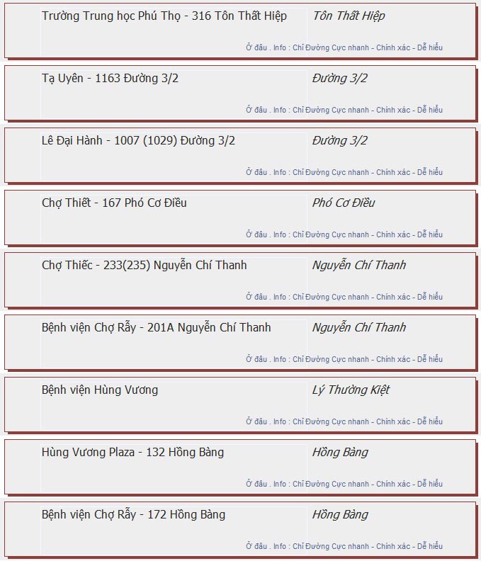 odau.info: lộ trình và tuyến phố đi qua của tuyến bus số 62 ở tp. Hồ Chí Minh no14