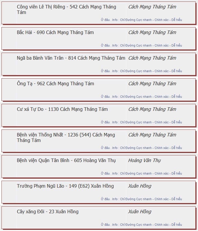 odau.info: lộ trình và tuyến phố đi qua của tuyến bus số 65 ở tp. Hồ Chí Minh no03
