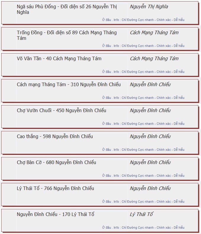 odau.info: lộ trình và tuyến phố đi qua của tuyến bus số 69 ở tp. Hồ Chí Minh no02