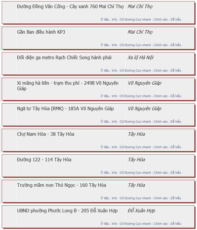 odau.info: lộ trình và tuyến phố đi qua của tuyến bus số 99 ở tp. Hồ Chí Minh no02