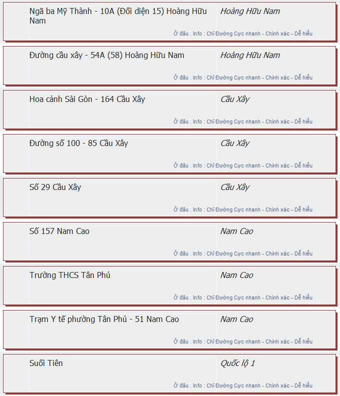 odau.info: lộ trình và tuyến phố đi qua của tuyến bus số 99 ở tp. Hồ Chí Minh no05