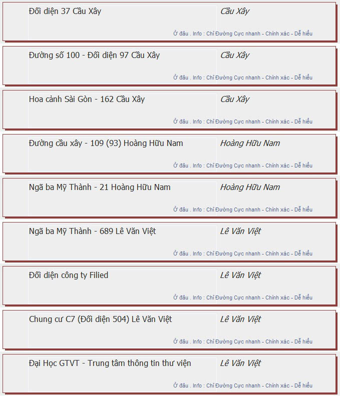 odau.info: lộ trình và tuyến phố đi qua của tuyến bus số 99 ở tp. Hồ Chí Minh no10