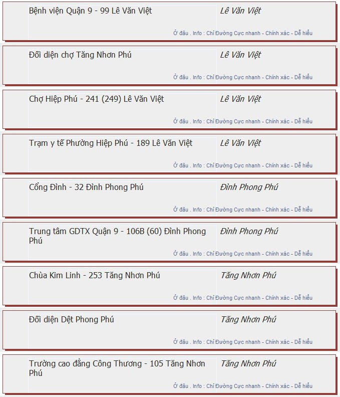odau.info: lộ trình và tuyến phố đi qua của tuyến bus số 99 ở tp. Hồ Chí Minh no11