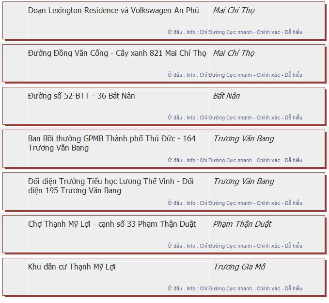 odau.info: lộ trình và tuyến phố đi qua của tuyến bus số 99 ở tp. Hồ Chí Minh no13