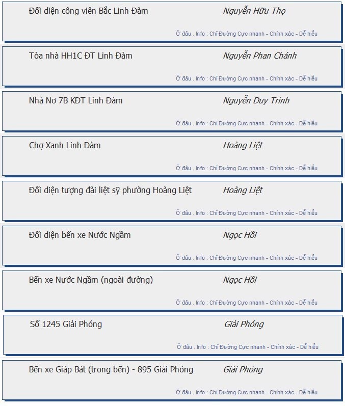 odau.info: lộ trình và tuyến phố đi qua của tuyến bus số e06tc ở Hà Nội no13