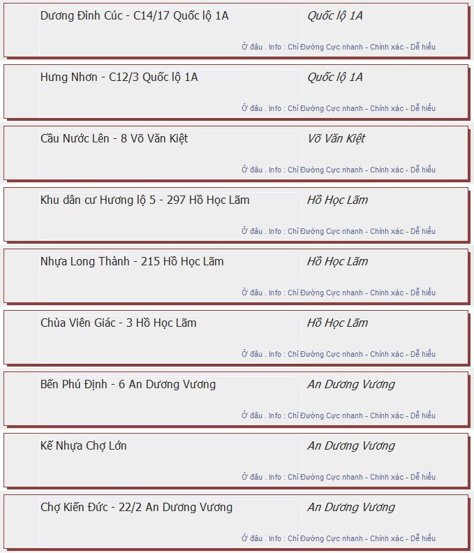 odau.info: lộ trình và tuyến phố đi qua của tuyến bus số 101 ở tp. Hồ Chí Minh no08