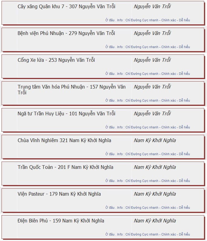 odau.info: lộ trình và tuyến phố đi qua của tuyến bus số 152 ở tp. Hồ Chí Minh no07