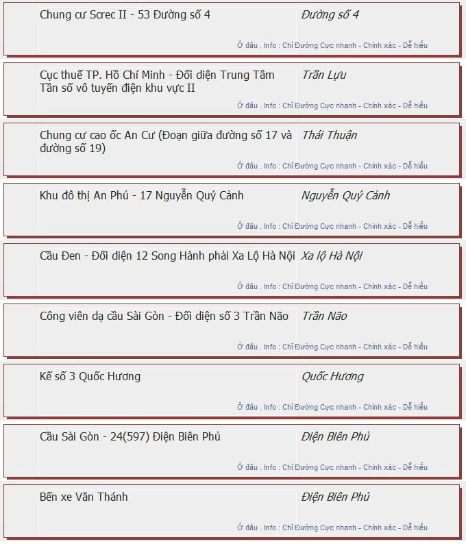 odau.info: lộ trình và tuyến phố đi qua của tuyến bus số 157 ở tp. Hồ Chí Minh no07