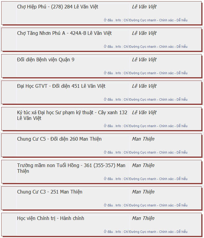 odau.info: lộ trình và tuyến phố đi qua của tuyến bus số 162 ở tp. Hồ Chí Minh no02