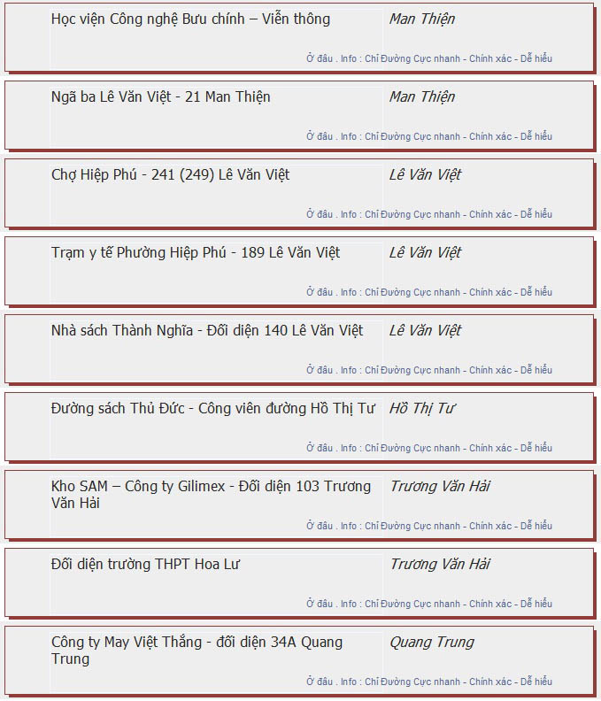 odau.info: lộ trình và tuyến phố đi qua của tuyến bus số 162 ở tp. Hồ Chí Minh no03